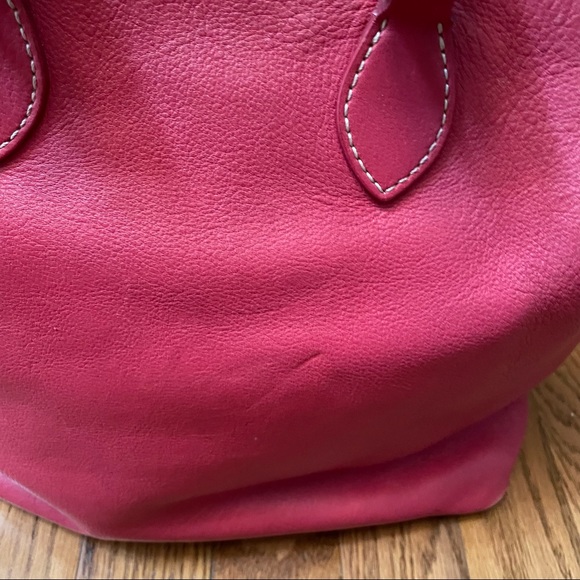 Dooney & Bourke Dillan double pocket satchel in dark pink - Picture 7 of 16